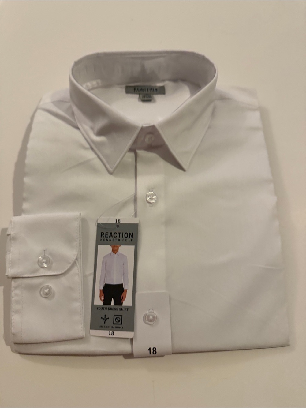 Reaction Kenneth Cole White Men's Dress Shirt - Spread Collar